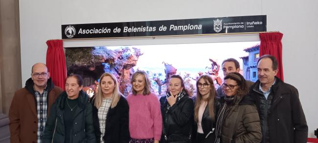 Inauguración del belén del zaguán del Ayuntamiento de Pamplona