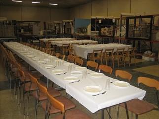 El local, preparado para la cena