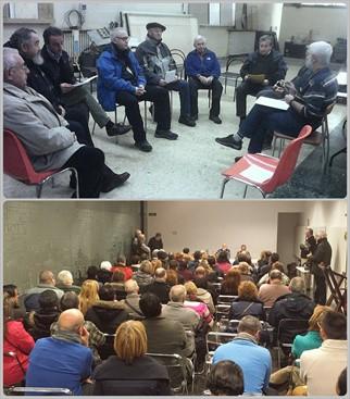 Arriba reunión monitores abajo con los alumnos