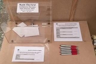 La urna para recibir las candidaturas en el local social