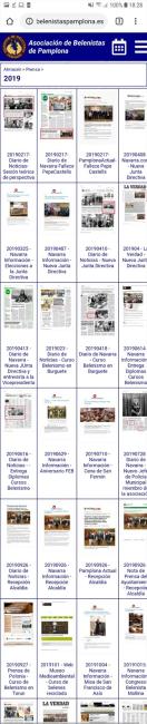 Captura de la web de la asociación en un teléfono móvil
